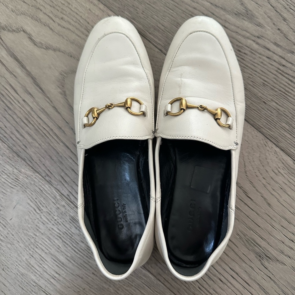 Gucci Cream Leather Loafers